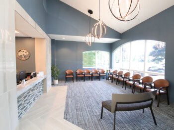 Reception area at Linden Oaks Dental.