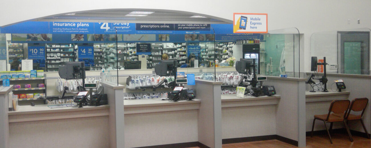 Remodeled pharmacy in Walmart's Waterloo store.