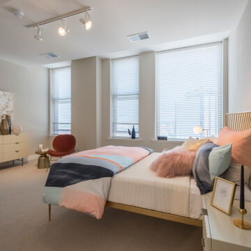 Bedroom in an apartment at Spectra at Sibley Square