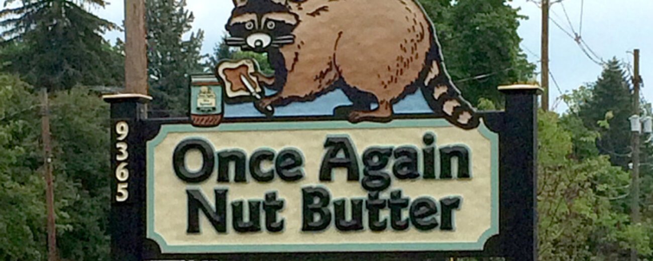 Sign in front of Once Again Nut Butter.