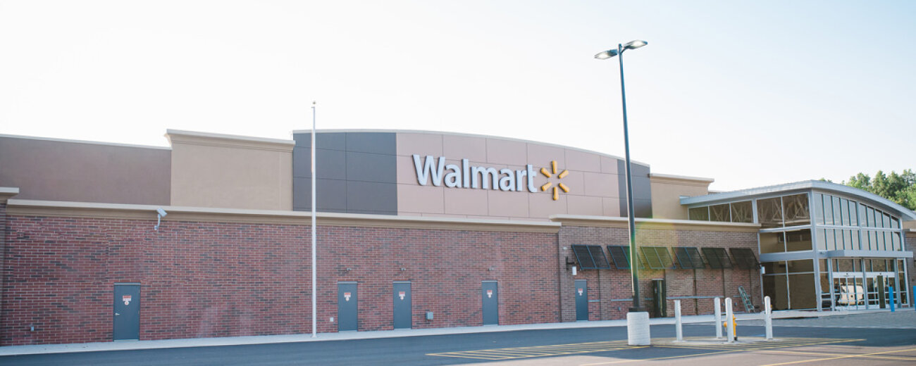 Exterior image of new Walmart Supercenter in Webster, NY.