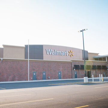 Exterior image of new Walmart Supercenter in Webster, NY.