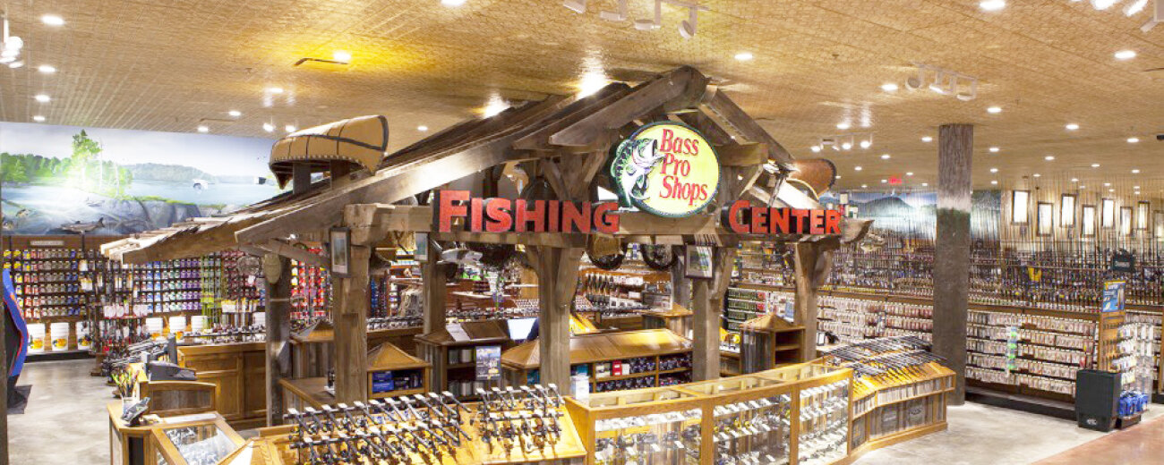 Fishing department in the Bass Pro Shop in Bridgeport, CT.