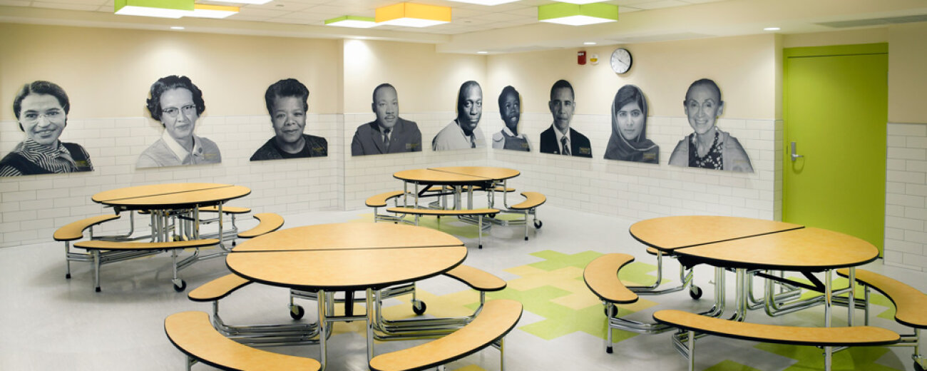 Renovated cafeteria at School No. 4 in Rochester, NY.