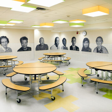 Renovated cafeteria at School No. 4 in Rochester, NY.