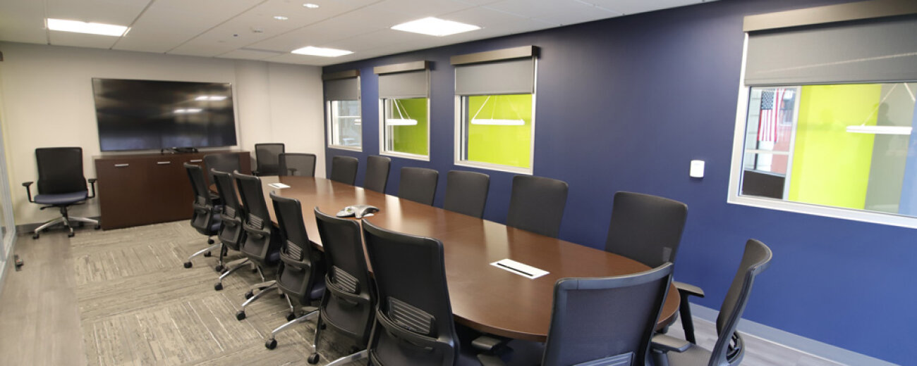 Conference room at City Place in Rochester, NY.